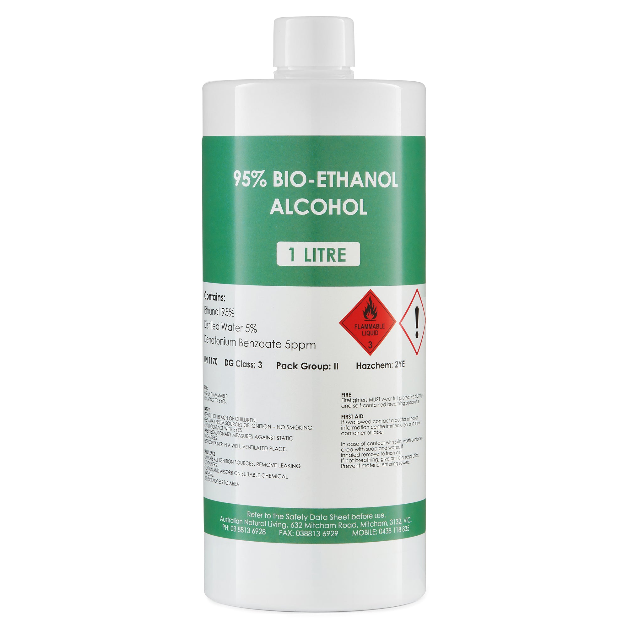 Bio-Ethanol 95% Alcohol - Premium Grade - 1 Litre bottle – BIOLUME
